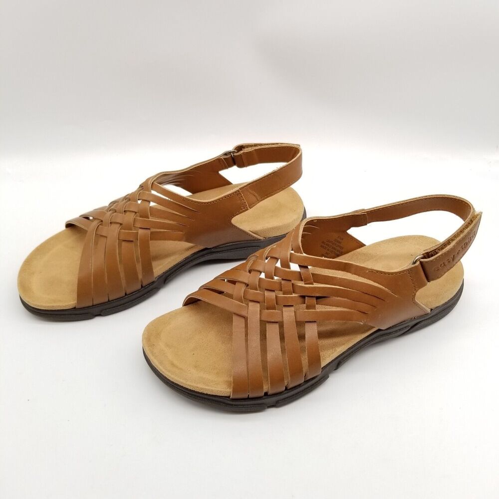 Easy Spirit Mar Women's Sandals Size 5.5 Brown Leather Strappy Slingback Comfort